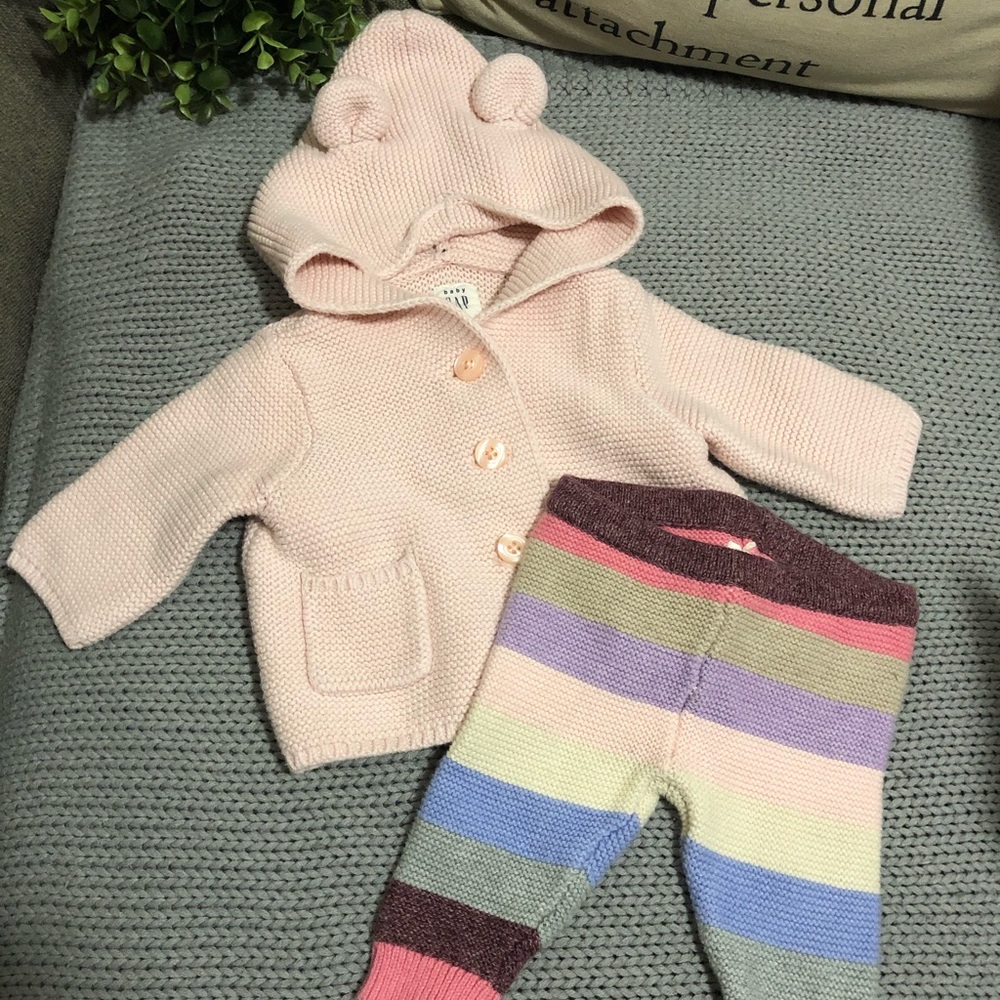Baby gap 2 pc outfit powder pink & striped